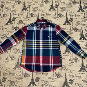 Ralph Lauren Boys  Blue Red Plaid Long Sleeve Button-Up Shirt Size 7